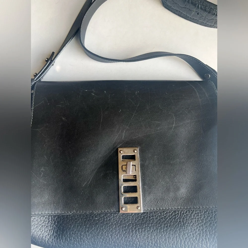 Proenza Schouler Black Leather Elliot Crossbody Bag Purse - Picture 5 of 10
